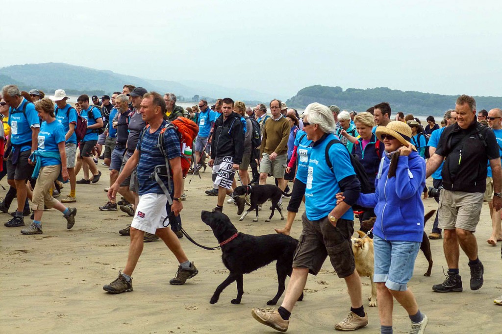 Walkers take to the sands of Morecambe Bay during the event