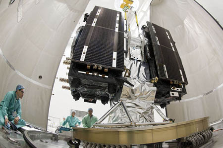 The satellites are prepared for launch. Photo: P Baudon/ESA/CNES/Arianespace/Optique Video du CSG