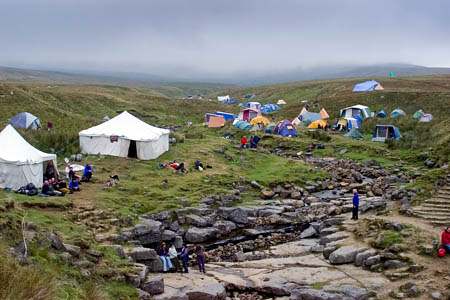 The walker made her way to the camp at Gaping Gill which is set up twice a year The walker made her way to the camp at Gaping Gill which is set up twice a year