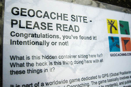 Geocaches are hidden around the British countryside Geocaches are hidden around the British countryside