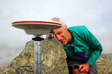 The survey equipment is set up The survey equipment is set up