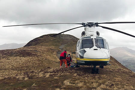 The Great North Air Ambulance on Cat Bells. Photo: GNAA The Great North Air Ambulance on Cat Bells. Photo: GNAA