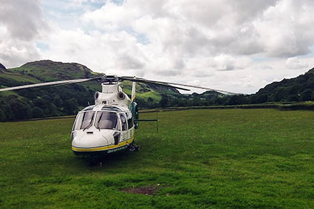 The Great North Air Ambulance was involved in rescues both at the Hard Knott Pass and on Loughrigg. Photo: GNAA The Great North Air Ambulance was involved in rescues both at the Hard Knott Pass and on Loughrigg. Photo: GNAA