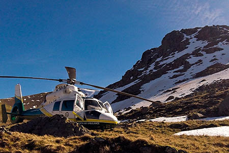 The Great North Air Ambulance at the scene near Browncove Crags. Photo: GNAAS The Great North Air Ambulance at the scene near Browncove Crags. Photo: GNAAS