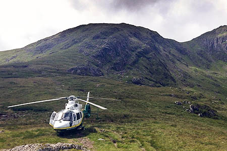 The Great North Air Ambulance at the scene of the second incident. Photo: GNAAS The Great North Air Ambulance at the scene of the second incident. Photo: GNAAS