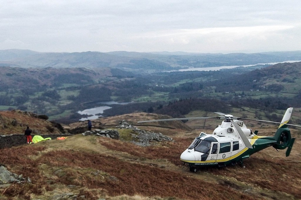 The rescue scene on Lingmoor Fell. Photo: GNAAS