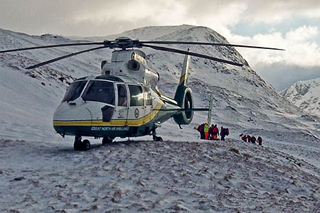 Rescuers in action on St Sunday Crag. Photo: Great North Air Ambulance Rescuers in action on St Sunday Crag. Photo: Great North Air Ambulance