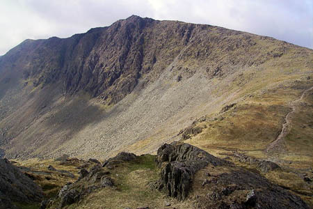 The man was stretchered from Goat's Hawse, between the Old Man of Consiton and Dow Crag. Photo: Michael Graham CC-BY-SA-2.0