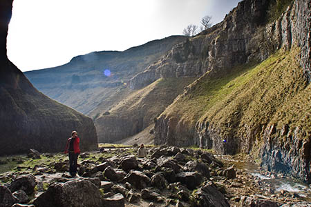 The camper injured herself on rocky ground above Gordale Scar The camper injured herself on rocky ground above Gordale Scar
