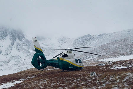 The Great North Air Ambulance Pride of Cumbria took part in the rescue. Photo: GNAA