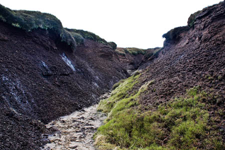 A grough on Kinder Scout. Work will include blocking some of these gullies A grough on Kinder Scout. Work will include blocking some of these gullies