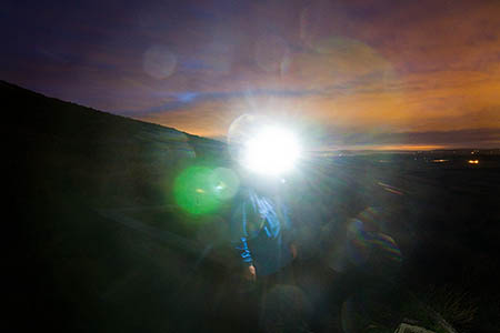 The Silva headtorch provides a powerful 140 lumens to light up the hillside The Silva headtorch provides a powerful 140 lumens to light up the hillside