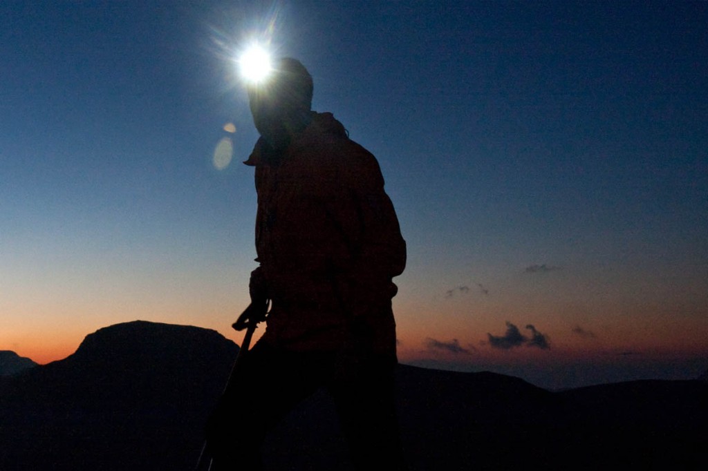 A headtorch is an essentail piece of kit for anyone heading for the hills. Photo: Bob Smith/grough