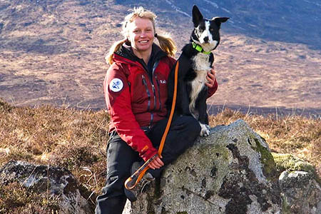 Heather Morning, with her search dog Milly Heather Morning, with her search dog Milly