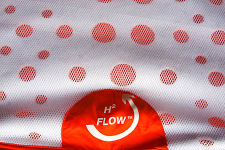 The 'Swiss cheese' holes in the Polartec in the Helly Hansen H2 Flow Jacket The 'Swiss cheese' holes in the Polartec in the Helly Hansen H2 Flow Jacket