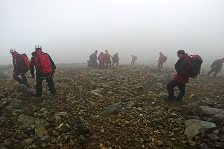 Rescuers at the scen on Helvellyn. Photo: Keswick MRT