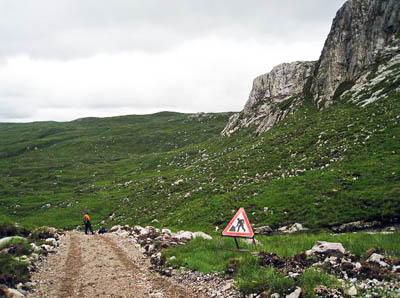 A hilltrack under construction