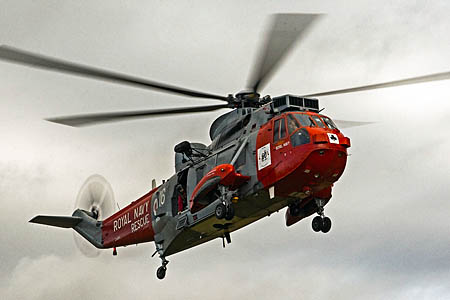 The Royal Navy Sea King flew the woman to hospital. Photo: Tweed Valley MRT The Royal Navy Sea King flew the woman to hospital. Photo: Tweed Valley MRT