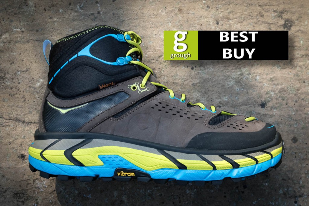 The Hoka One One boots have a striking chunky sole The Hoka One One boots have a striking chunky sole