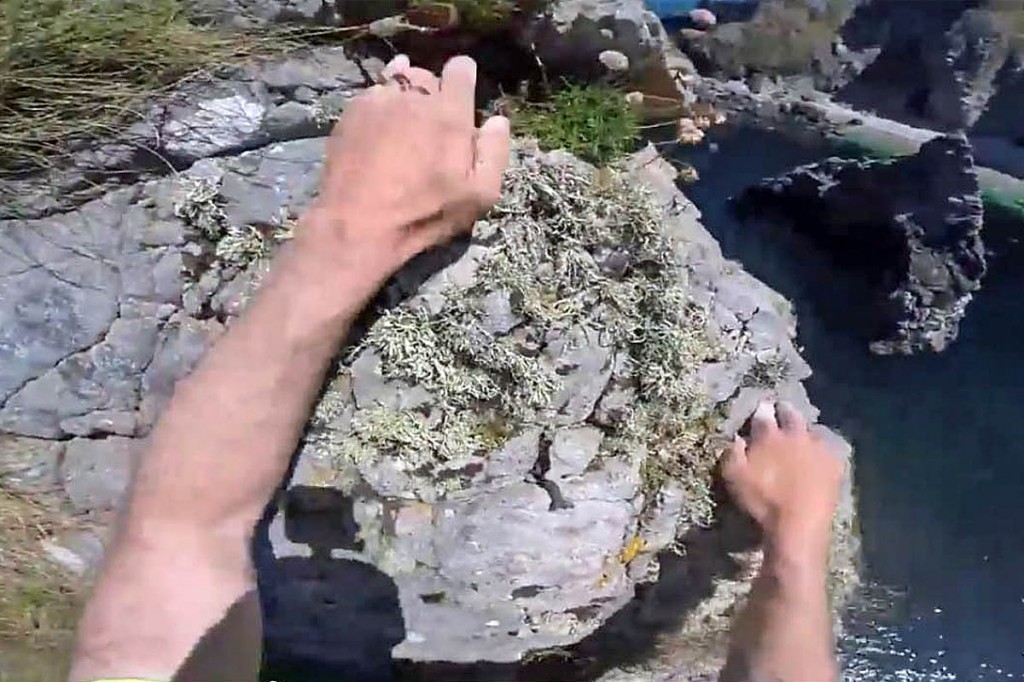 A still from Iain Miller's YouTube video of the Cnoc na Mara climb A still from Iain Miller's YouTube video of the Cnoc na Mara climb