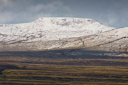The woman slipped coming down Swine Tail on Ingleborough, to the right of the summit plateau The woman slipped coming down Swine Tail on Ingleborough, to the right of the summit plateau
