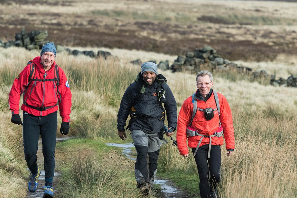 Javed Bhatti with two supporters 