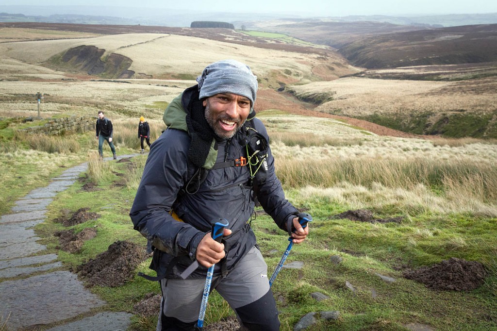 Javed Bhatti approaches Top Withins on the Pennine Way