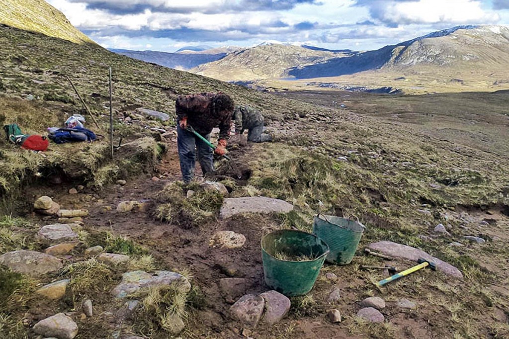Work has begun on the footpath on Quinag Work has begun on the footpath on Quinag
