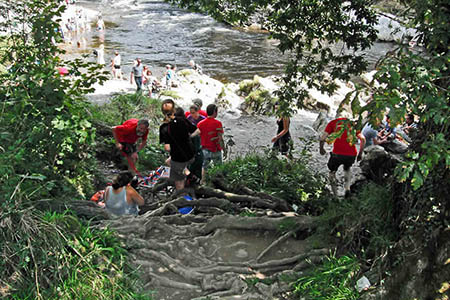 Rescuers at the site on the banks of the River Lune. Photo: Kendal MRT Rescuers at the site on the banks of the River Lune. Photo: Kendal MRT