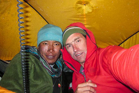 In the year of the selfie, Kenton Cool and Sherpa Dorje Gylgen prepare for the push on Everest