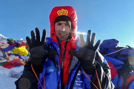 Kenton Cool celebrates his 10th ascent last year