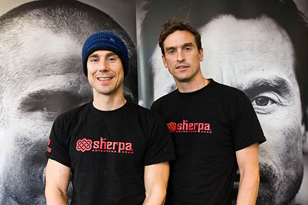 Neil Gresham, left, and Kenton Cool are two of Sherpa's athletes Neil Gresham, left, and Kenton Cool are two of Sherpa's athletes