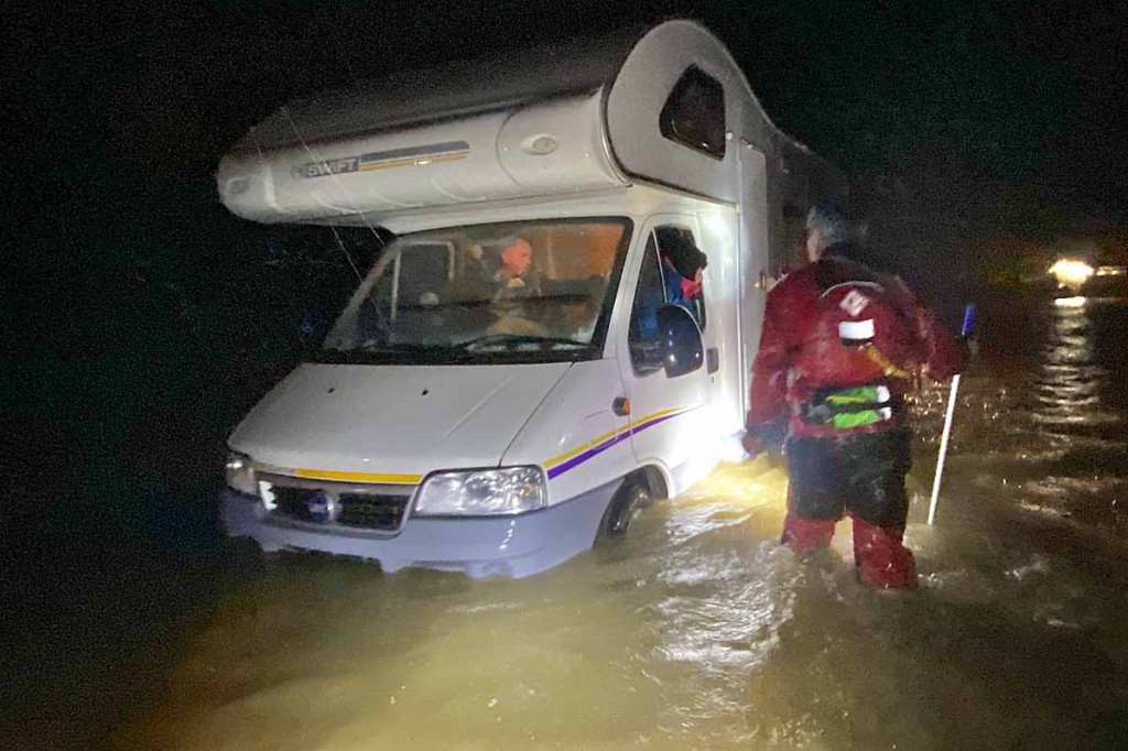Rescue team members at work during the flood. Photo: Keswick MRT Rescue team members at work during the flood. Photo: Keswick MRT