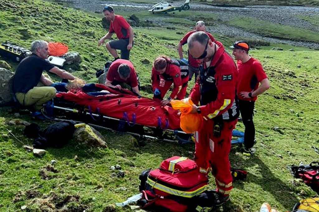 Rescuers at the scene in Langstrath. Photo: Keswick MRT Rescuers at the scene in Langstrath. Photo: Keswick MRT