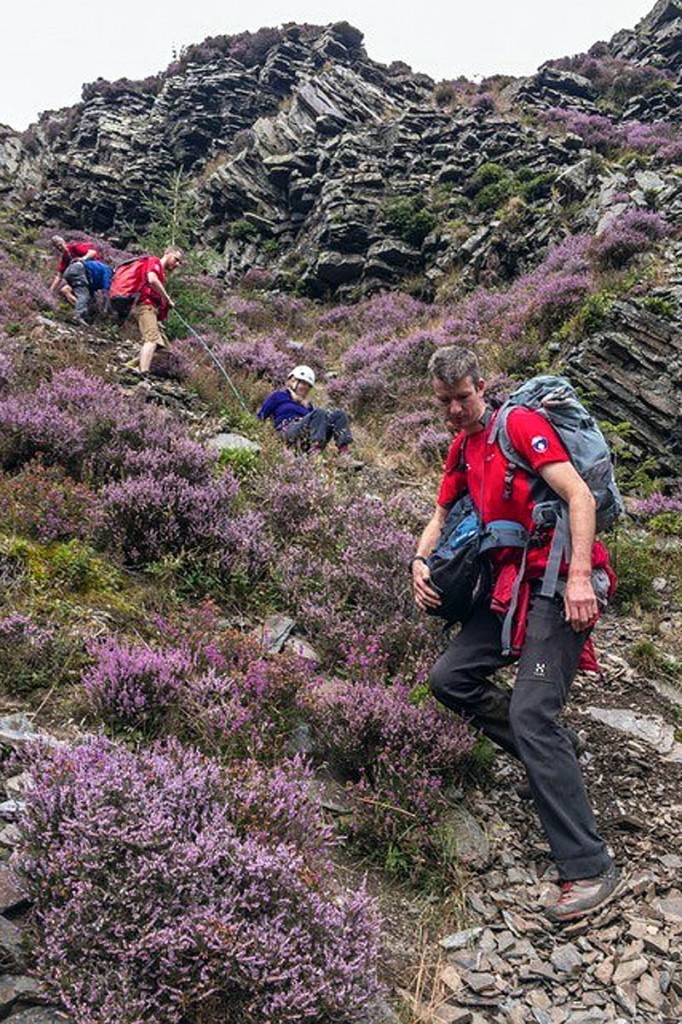 Team members in action during the rescue. Photo: Keswick MRT Team members in action during the rescue. Photo: Keswick MRT