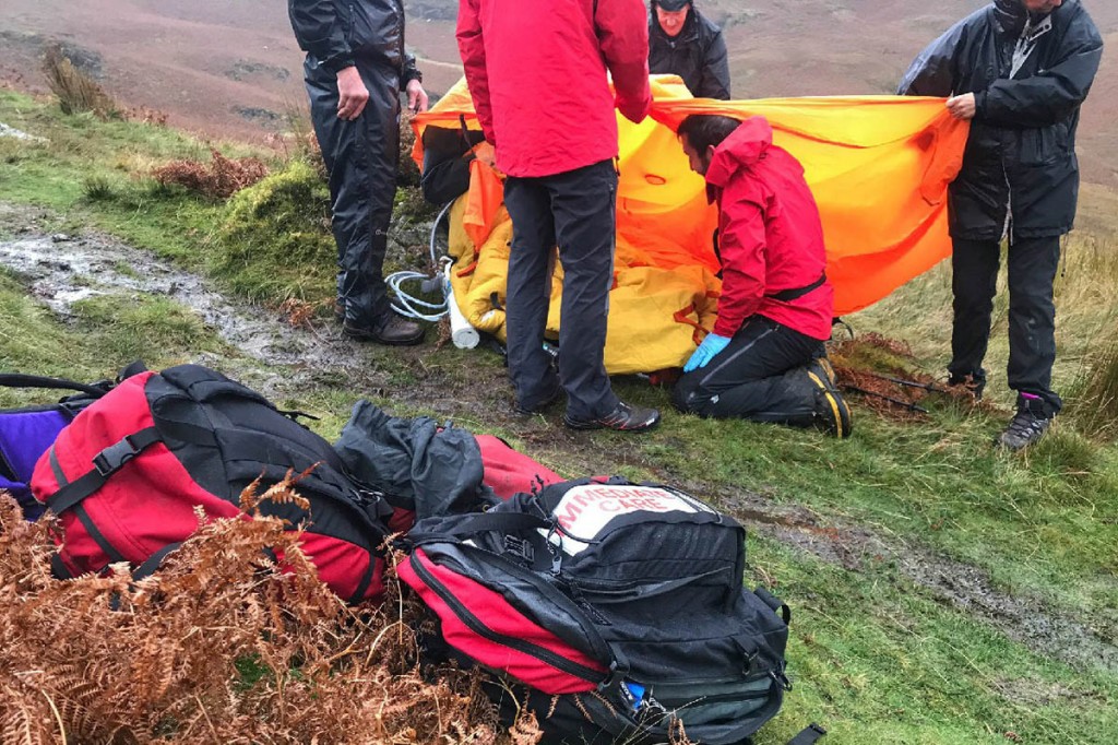 The rescue scene on Cat Bells. Photo: Keswick MRT