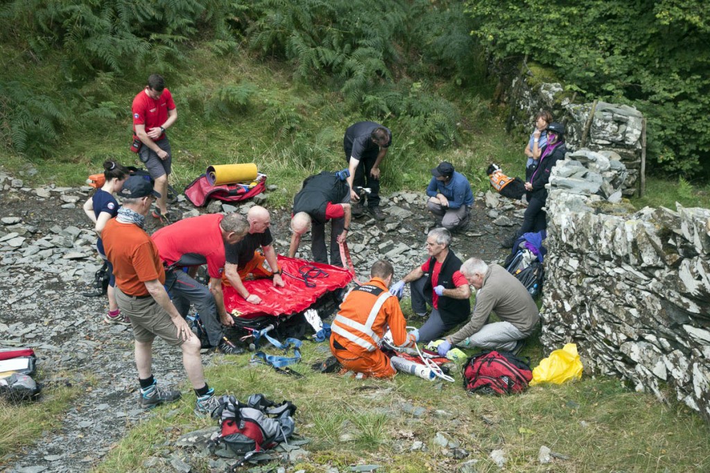 Rescuers at the scene. Photo: Keswick MRT Rescuers at the scene. Photo: Keswick MRT