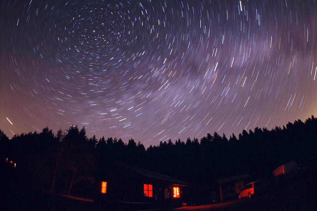 Star trails above Kielder. Photo: Mike Dickson