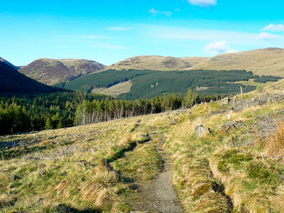 The Kilbo Path and Glendoll Forest. Photo: Nick Bramhall CC-BY-SA-2.0
