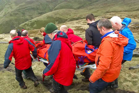 The Kinder team carries the walker from the Woolpacks. Photo: Kinder MRT