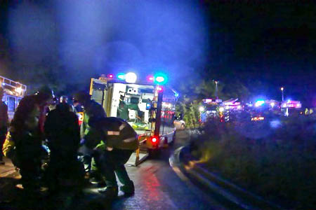 The rescue scene at the crash site. Photo: Kinder MRT The rescue scene at the crash site. Photo: Kinder MRT