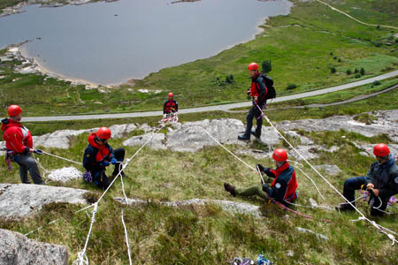 Members of Kintail Mountain Rescue Team in training