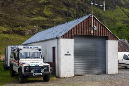 Kintail Mountain Rescue Team mounted a search for the climber from its base at Morvich Kintail Mountain Rescue Team mounted a search for the climber from its base at Morvich