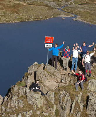 Striding Edge: don't look down, advice ignored by the gentleman third from the left
