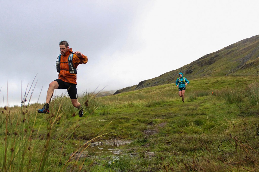 Runners make a swift descent during the event. Photo: True Mountain