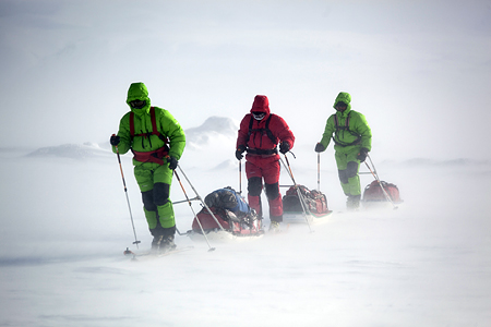 The team tested its gear in Greenland before the expedition The team tested its gear in Greenland before the expedition