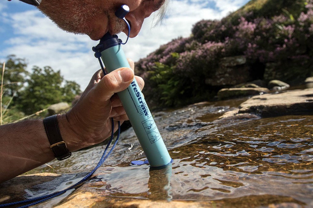The Lifestraw Personal in use