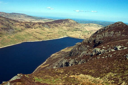 Llyn Cowlyd seen from the Creigiau Gleision ridge. Photo: Terry Hughes CC-BY-SA-2.0