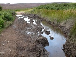 Damage to Long Causeway caused by the 4x4