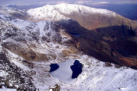 The walkers got stuck above Levers Water, in the far distance. Photo: Bob Tinley CC-BY-SA-2.0